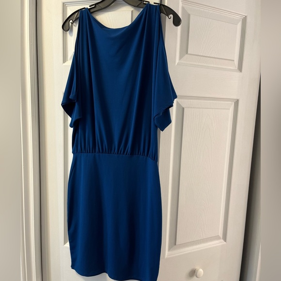 Blue dress, top is dolman style sleeve with cut out on shoulder. - Picture 3 of 5